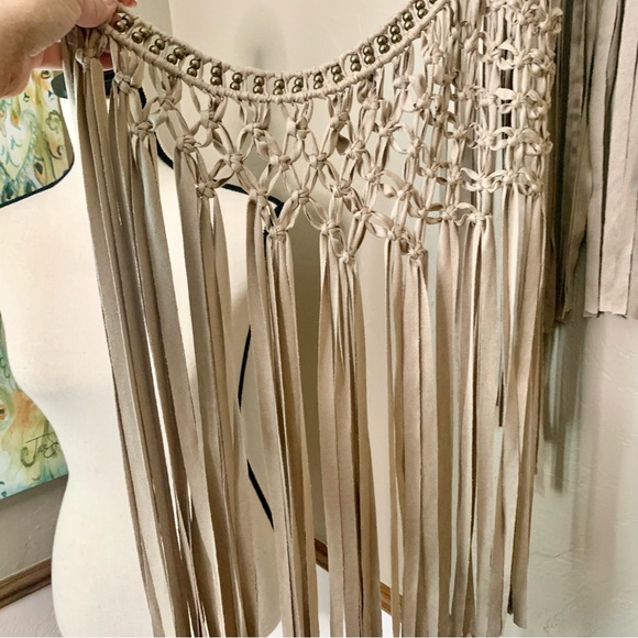 Free People Sunrise FABULOUS Fringe Faux-Suede Shawl - Picture 11 of 14